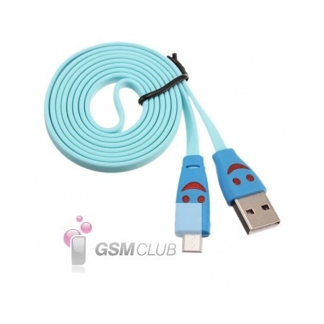 Kabel USB - MICROUSB granatowy PODŚWIETLANIE LED