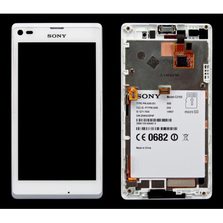 Sony Xperia L S36H C2104 C2105 DIGITIZER + Wyświetlacz LCD ORYGINALNY WHITE