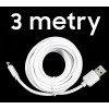 Kabel USB - Lightning iPhone biały standard 3 metry