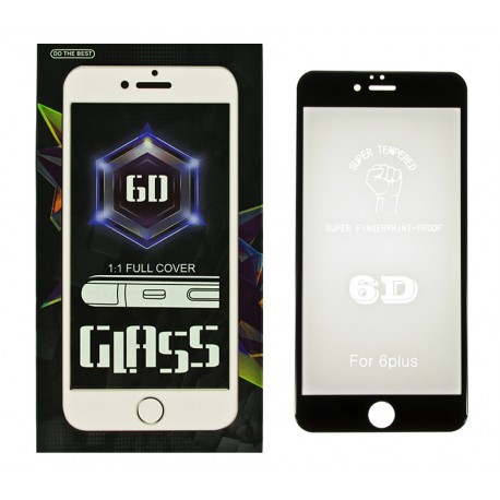 iPhone 6 6S + PLUS 5.5'' PROTECTOR SZKŁO HARTOWANE NA LCD 9H 6D BLACK
