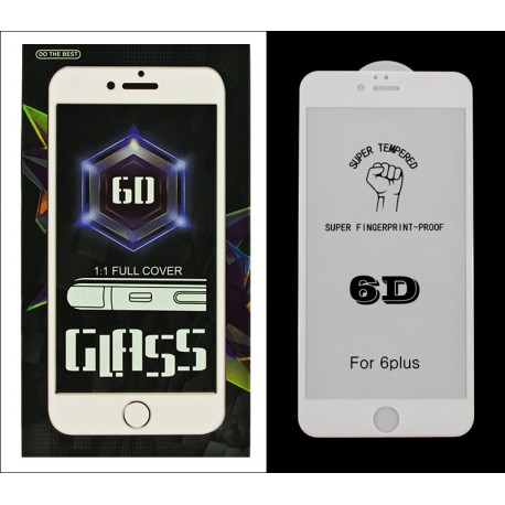 iPhone 6 6S + PLUS 5.5'' PROTECTOR SZKŁO HARTOWANE NA LCD 9H 6D WHITE