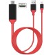 Kabel Adapter MHL iPhone HDMI CZERWONY