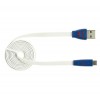 Kabel USB - MICROUSB biały PODŚWIETLANIE LED