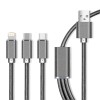 Kabel USB 3W1 Fast Charge 2.1A Micro USB Typ-C 8-PIN TYTAN SILVER MOCNY