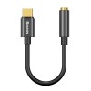 Adapter USB typ-C do mini-jack (3,5 mm) czarny BASEUS