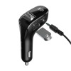 FM Transmiter z mikrofonem Baseus Streamer 2x USB 3A czarny