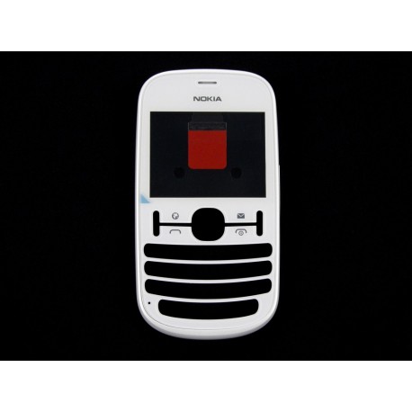 Nokia 201 Asha Obudowa przód biała ORYGINALNA PEARL WHITE