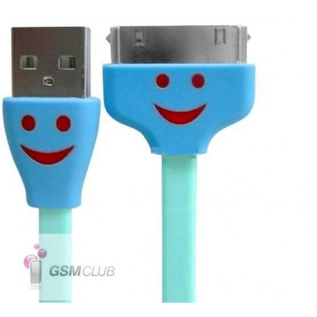 Kabel USB – 30pin iPhone 4S niebieski PODŚWIETLANIE LED