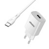 Ładowarka 220V 1X USB 5V 2,1A 10.5W biała MOONX + kabel TYP-C