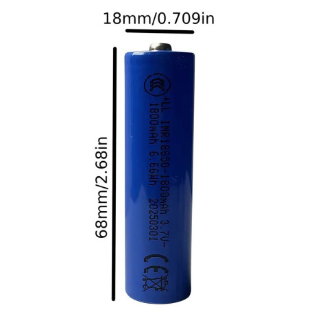 Bateria 18650 3,7V 1800mAh 6,66Wh wystający plus