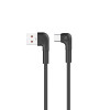 KABEL USB TYP-C - USB TYP-C WTYCZKA L kątowy 90 stopni 60W czarny 200CM