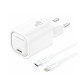 Ładowarka 220V 1X USB TYP-C 5V 3A / 9V 2,22A 20W biała + KABEL TYP-C