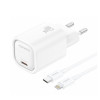 Ładowarka 220V 1X USB TYP-C 5V 3A / 9V 2,22A 20W biała + KABEL TYP-C
