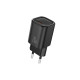 Ładowarka 220V 1X USB TYP-C 5V 3A / 9V 2,22A 20W czarna + KABEL TYP-C