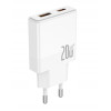 Ładowarka 220V 2X USB PD 20W QC 3.0 1x USB 1x USB-C biała GaN JELLICO