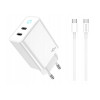 Ładowarka 220V 2X USB TYP-C PD 40W JELLICO + kabel USB-C na USB-C