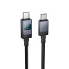 KABEL USB TYP-C - USB TYP-C 60W z LCD 100cm HOCO