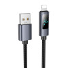 Kabel USB - Lightning iPhone 2,4A Display HOCO BLACK 100CM 1M