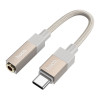 Adapter USB typ-C do mini-jack (3,5 mm) złoty Hoco