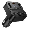 FM Transmiter z mikrofonem 2 x USB A + USB C QC3.0 PD 35W czarny Hoco