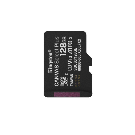 KARTA MICRO SDXC 128GB klasa 10 UHS-I 100/10 MB/s Kingston Canvas Select Plus