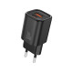 Ładowarka 220V 1X USB TYP-C 5V 3A / 9V 2,22A 20W czarna + KABEL TYP-C