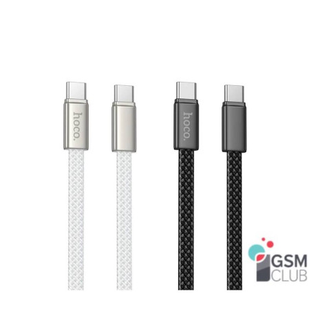 KABEL USB TYP-C - USB TYP-C PD Hoco Biały płaski 3A 60W 100cm