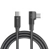KABEL USB TYP-C - USB TYP-C WTYCZKA L kątowy 90 stopni 60W czarny 120CM