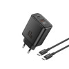 Ładowarka 220V 2xUSB czarna z LCD FONENG 67W GaN + Kabel TYP-C