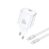 Ładowarka 220V 1X USB TYP-C PD 60W GaN biała BLISTR FONENG + kabel C-C