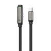 KABEL USB TYP-C - USB TYP-C WTYCZKA L kątowy 90 stopni 60W czarny 120CM FONENG